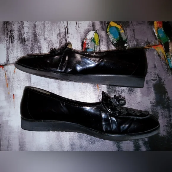 Bottega Veneta, Vintage, Tassel Loafers, Patent Intrecciato, Size 8.5 - Picture 5 of 6